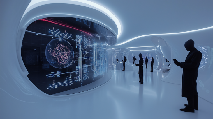 Engineer reviewing industrial IIoT roadmap in a factory control room